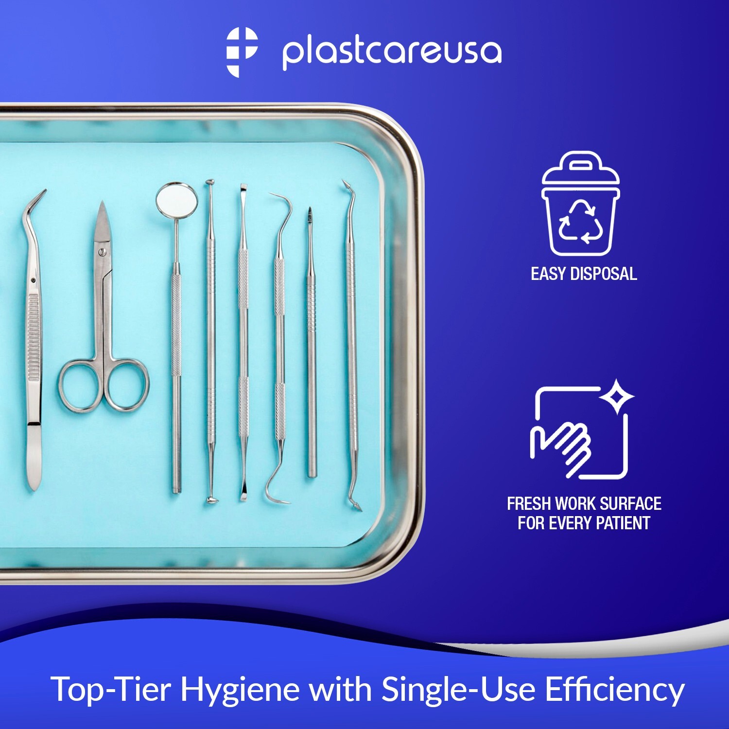 2000 Blue Paper Dental Tray Covers for Size "B" Trays 8.25 "x 12.25", Tattoo