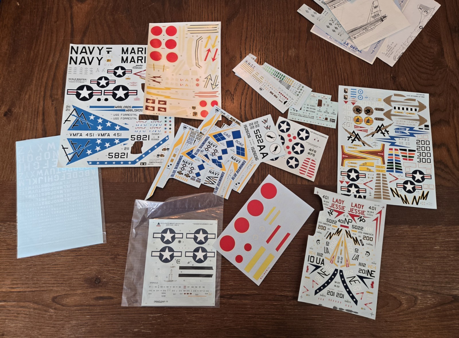 Model Airplane Decal Sheets Lot Hasegawa Tamiya ZOTZ Microscale Etc