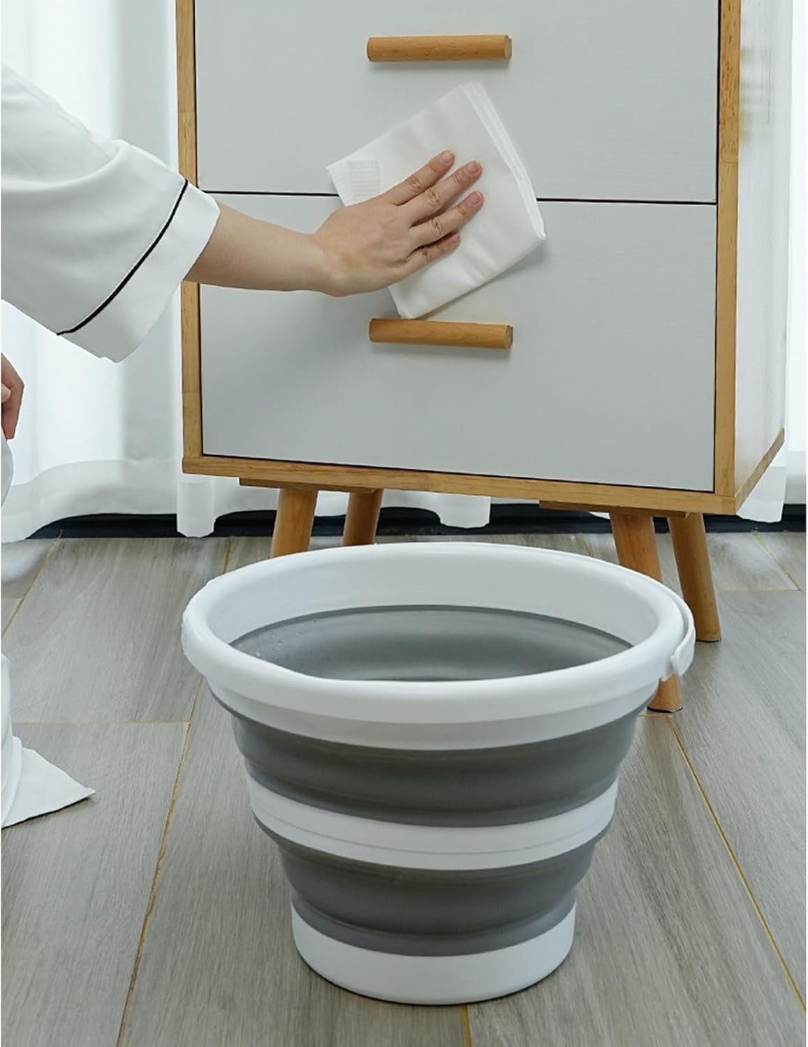 Collapsible 1.3 Gallon Water Bucket Foldable Portable for Cleaning & Outdoor Use