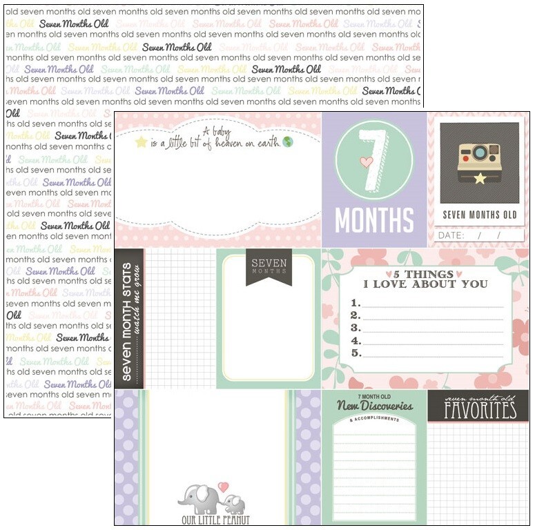 Baby's First Year, Girl, 13 sheets, scrapbook paper - Scrapbook Customs 36984