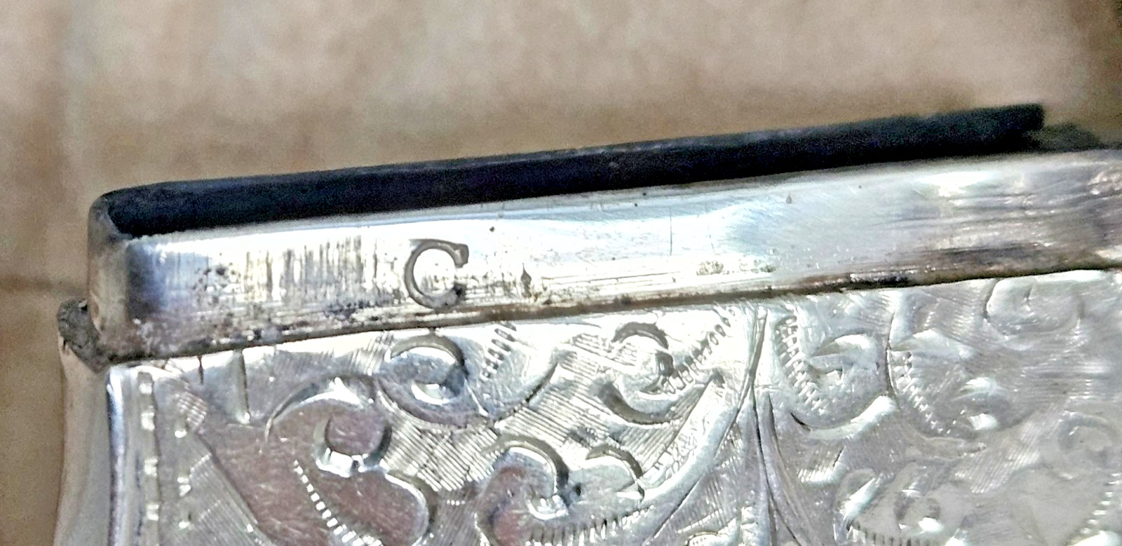 ART NOUVEAU STERLING MATCH SAFE BY SOLOMON BLANCKENSEE &SON LTD. BIRM, ENGLAND