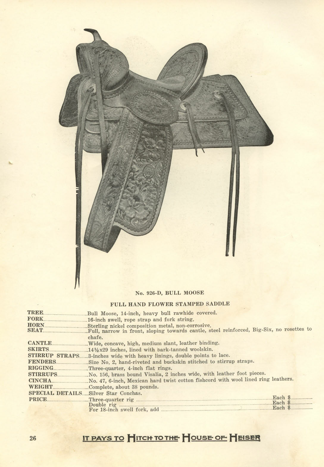 H.H. Heiser Catalog #21 on CD - Saddles, Bits, spurs and much more