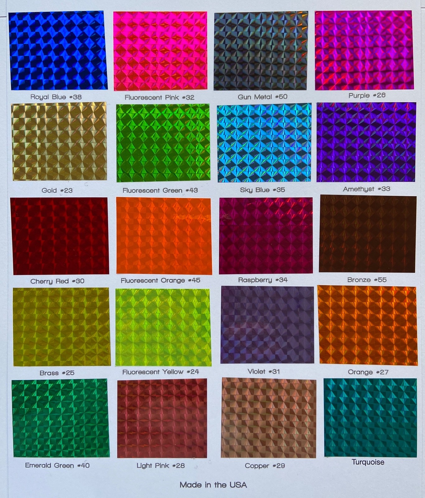 PRISM Sign Vinyl,  Holographic 1/4" Mosaic, Pick Color + Size, Fantasy LongLife