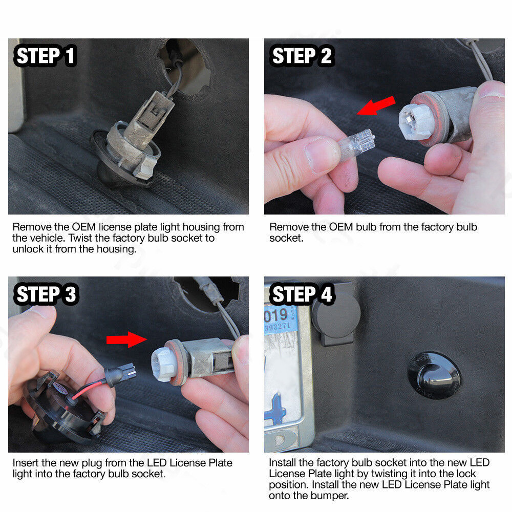 2x LED License Plate Light Tag Lamp Housing For Ford Ranger Bronco Explorer