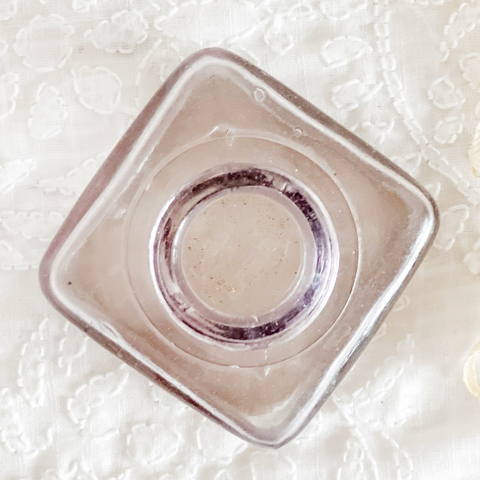 Antique Lavender Ink Bottle 1900s Glass Inkwell