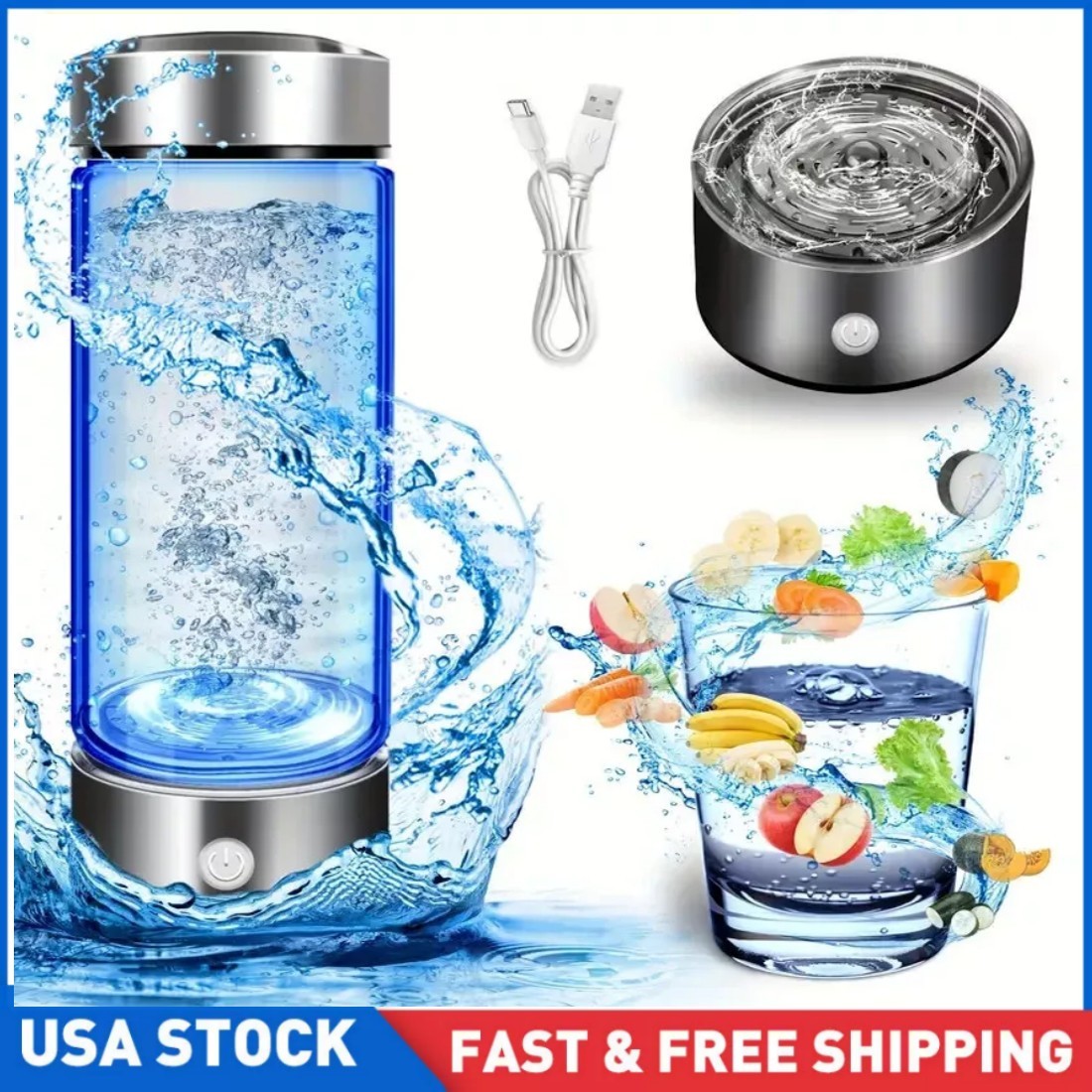 Portable Hydrogen Water Bottle Hydrogen Aqua Daily Equivalently Anti-Oxidant USA