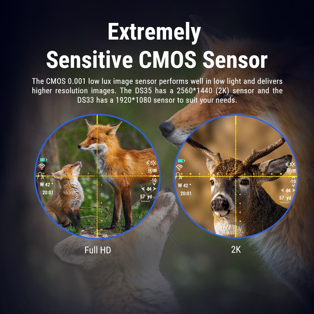 PARD DS35LRF 850nm 70mm Rangefinder Ballistic Calculator 2K NightVision Scope