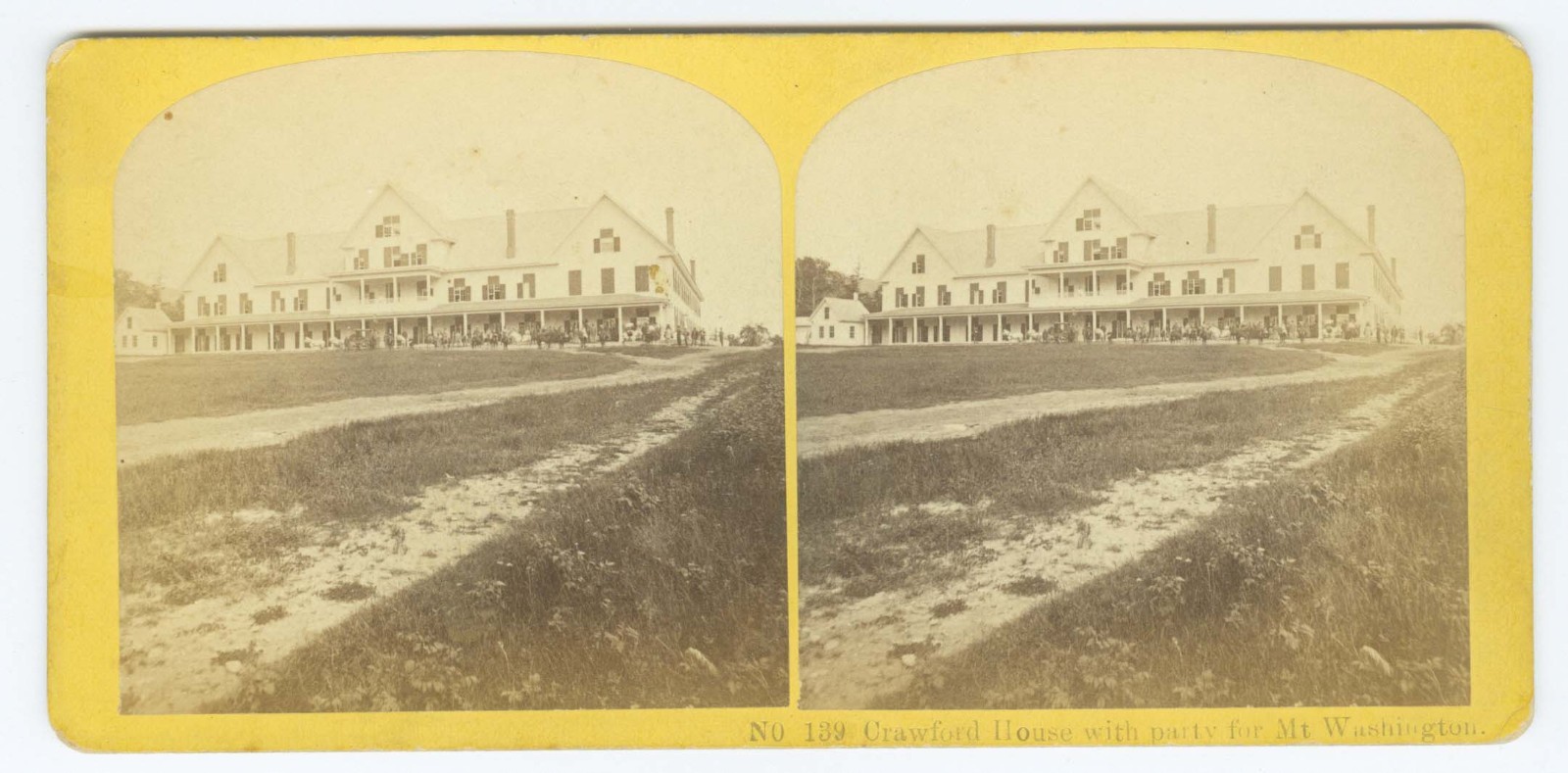 G2165~ NEW HAMPSHIRE – Crawford House & Party c.1860s Stereoview - Kilburn
