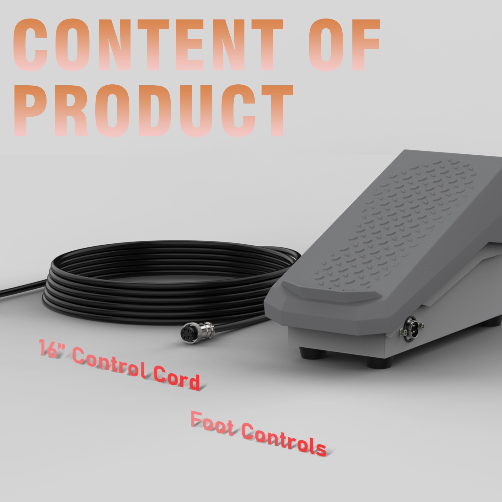 TIG Foot Pedal 5-Pin Connector - Compatible with YWT-200DC/TIG-200P/205P Welding
