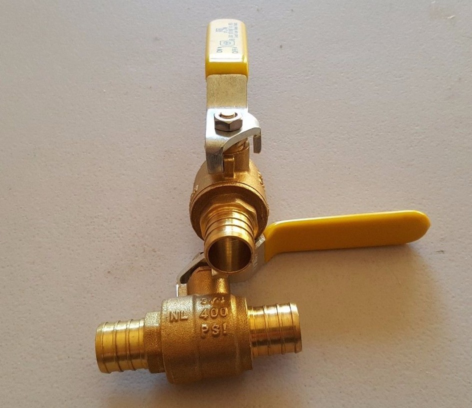 100 PIECES 3/4" PEX BRASS SHUT OFF BALL VALVE FULL PORT (LEAD-FREE)