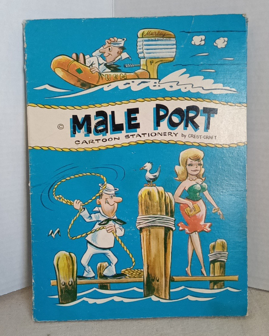 Vintage Paper Naval Military Cartoon Stationary Envelopes Crest Craft