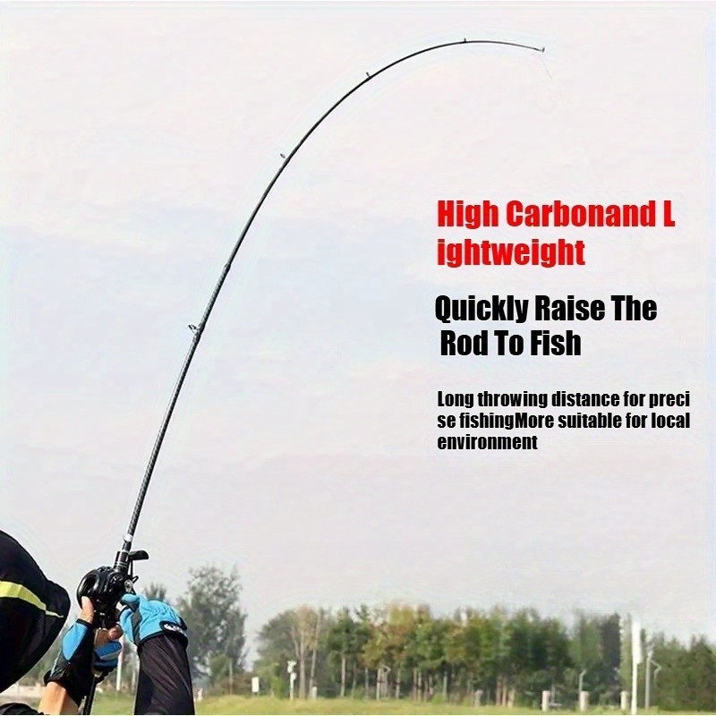 1PC Carbon Fiber Fishing Rod M Power 70.86in Light Wood Handle All Water