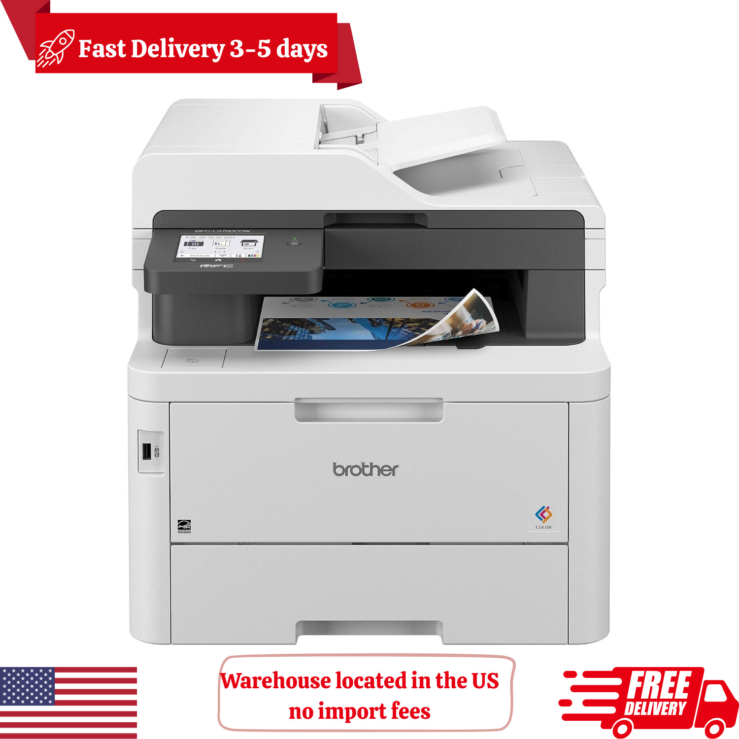 Brother MFCL3780CDW Digital Color All-in-One Laser Printer