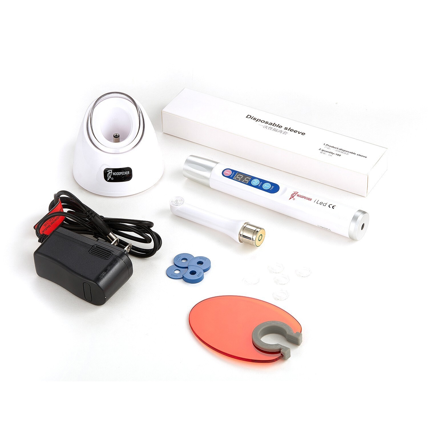 100% Woodpecker Dental iLED Curing Light Lamp Wireless 1 Second Curing 2500mw/c㎡