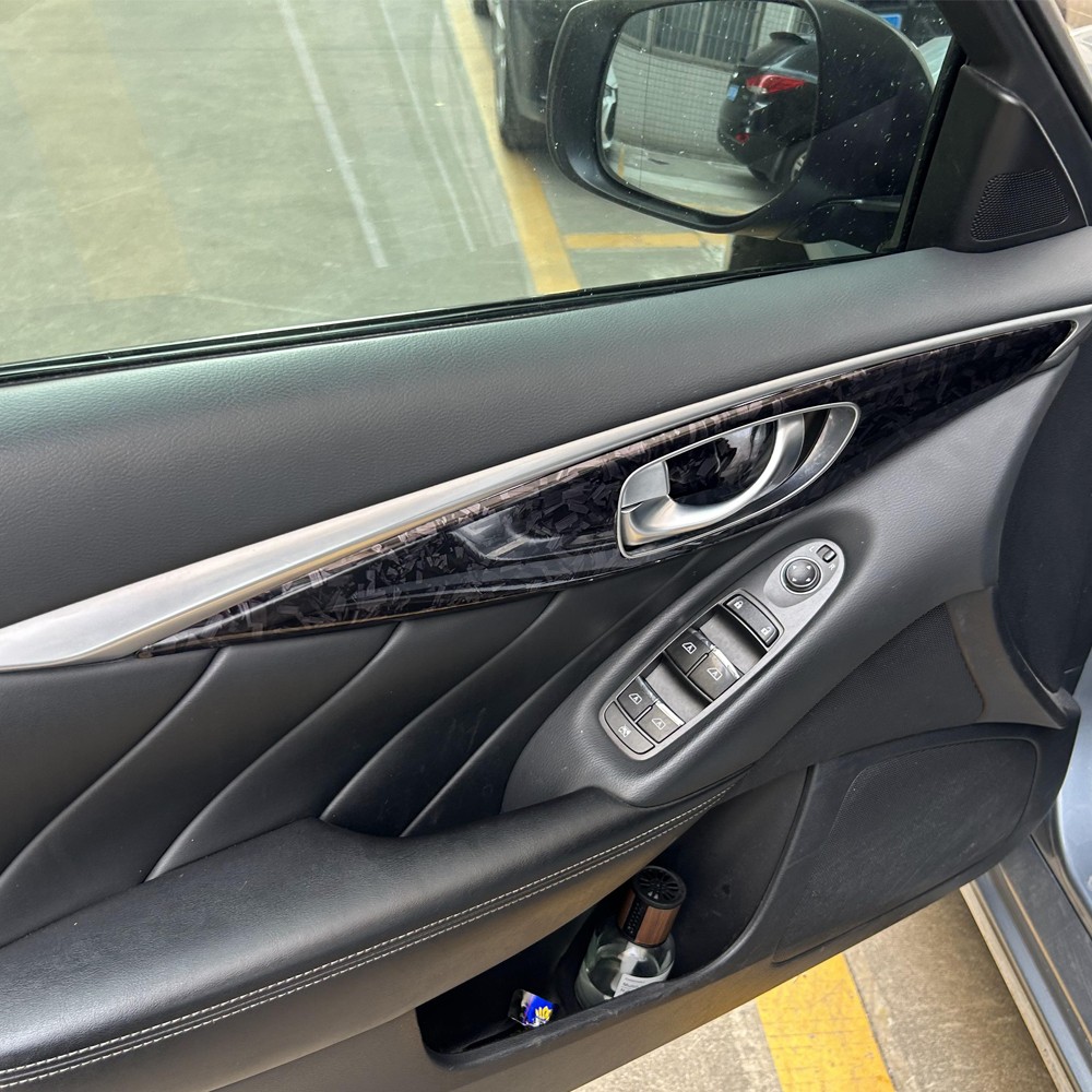 For Infiniti Q50 2014-2022 Forged Carbon Fiber Pattern Interior DIY Trim Decals