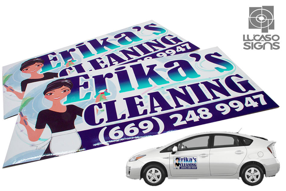 Car Magnets with Custom Graphics Door Signs Outdoor Pair Set 24" X 12" each