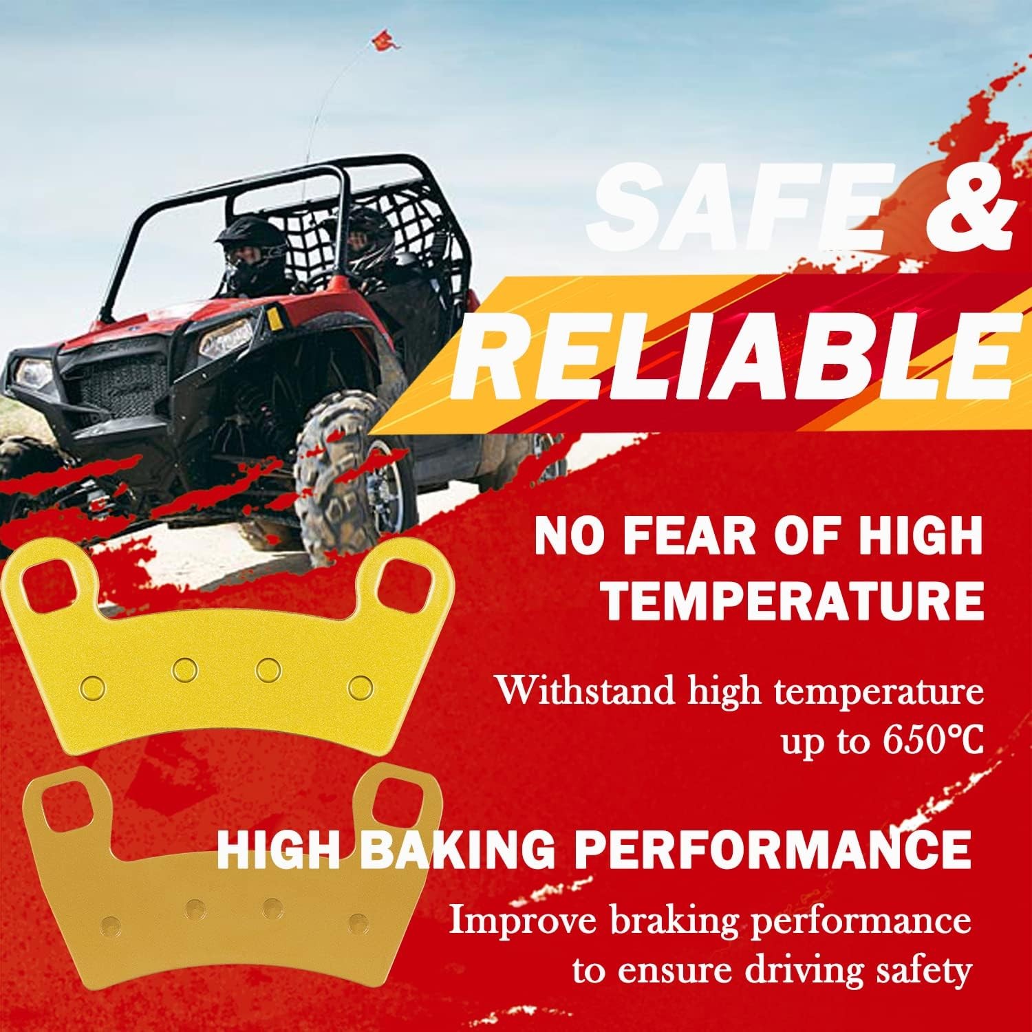 Front & Rear Parking Brake Pads For Polaris Razor RZR 570/800/900/1000 S 800 900