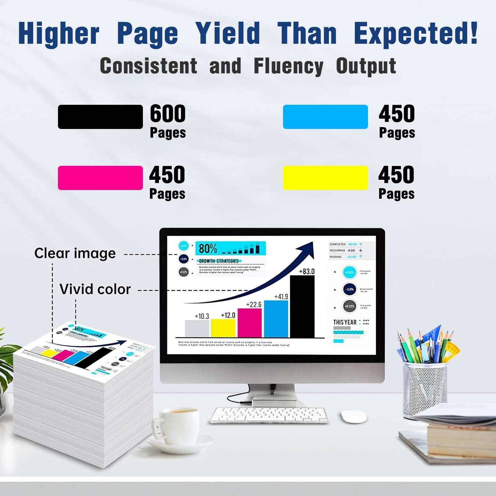 Compatible 212XL Ink Cartridges for Epson WF-2850 WF-2830 Printers (4-Pack)