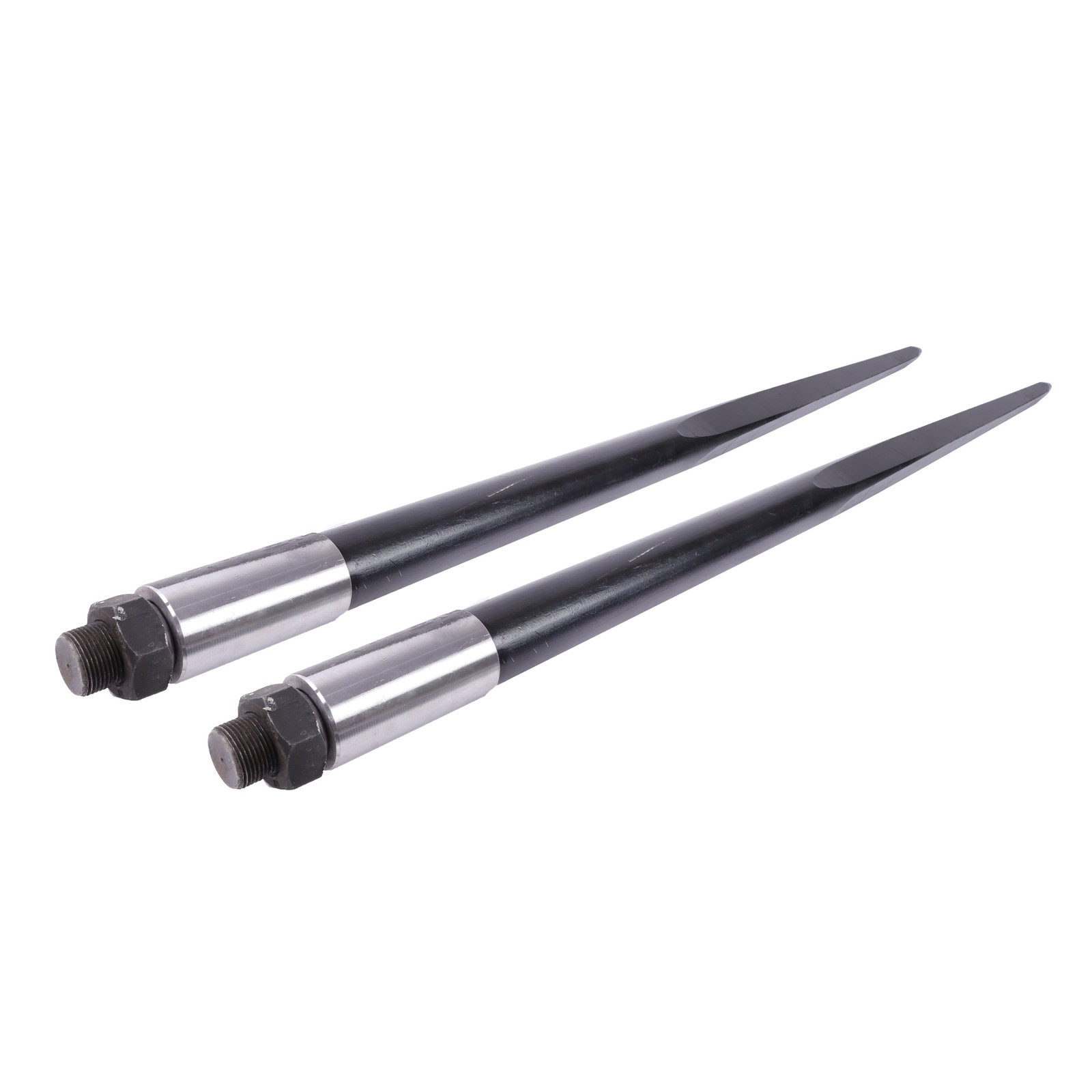 49In Hay Spike Bale Spear 4500lbs Capacity Spike Fork For Tractor Black 2 Pcs