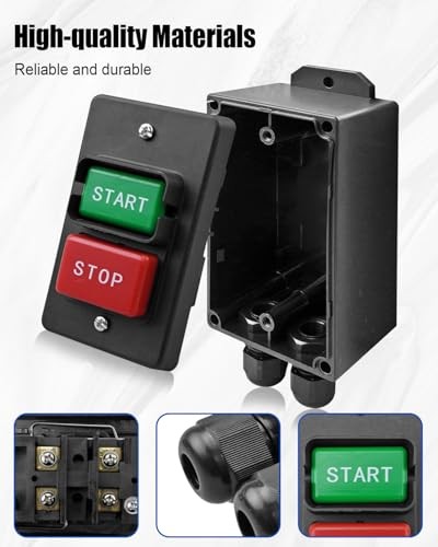 Table Saw Switch 110/ 220V, Single Phase On/Off Switch for Power Control and