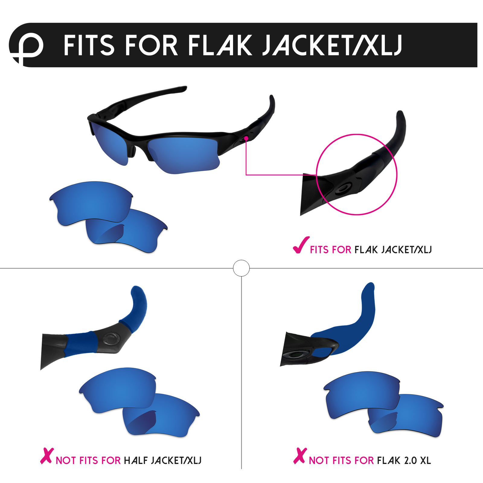 Papaviva Polarized Replacement Lenses For-Oakley Flak Jacket XLJ Multi-Options