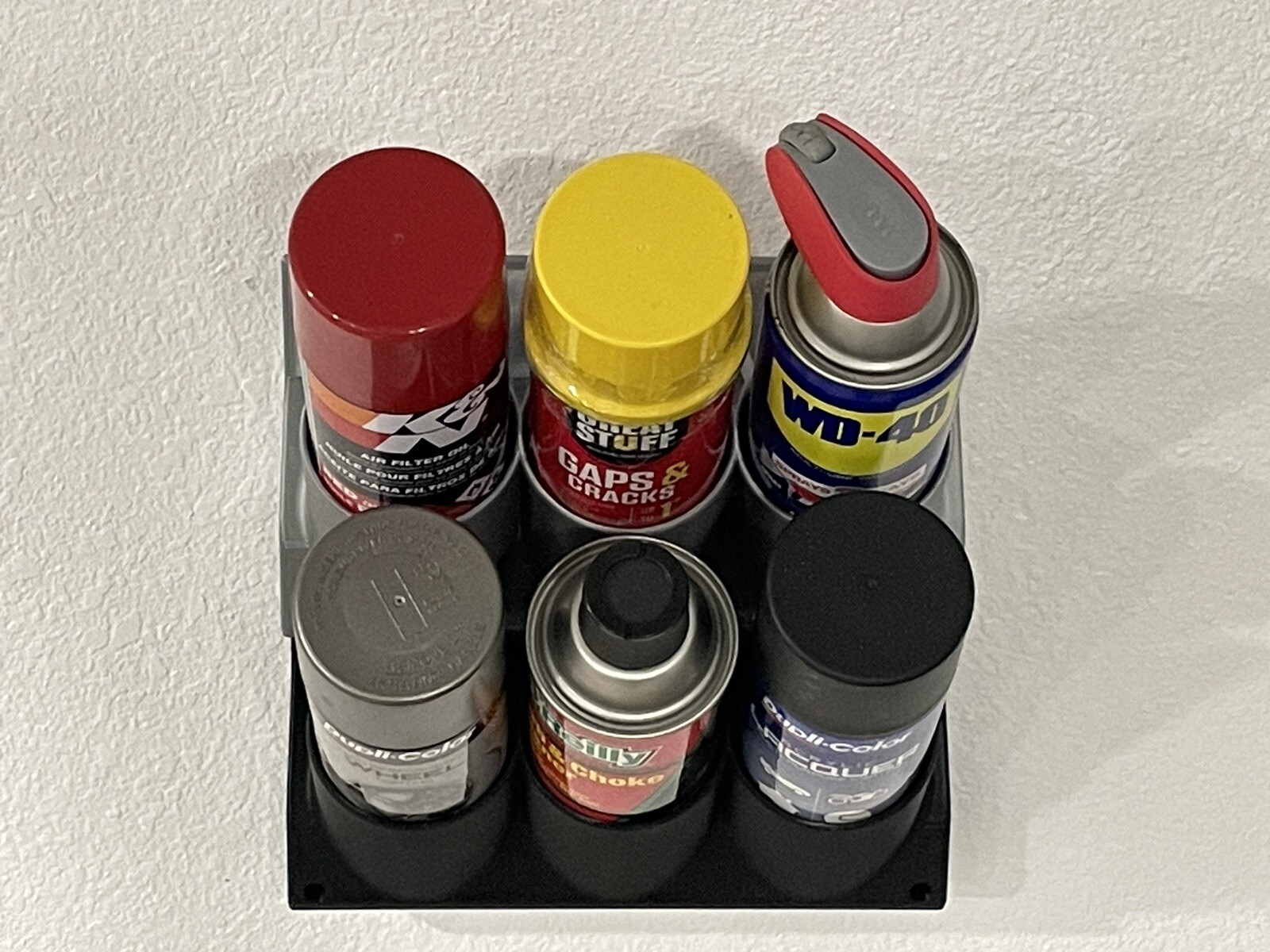 S&S CAN WALL ORGANIZER HOLDER SPRAY PAINT LUBRICANT WORK BENCH SHOP SHELF USA