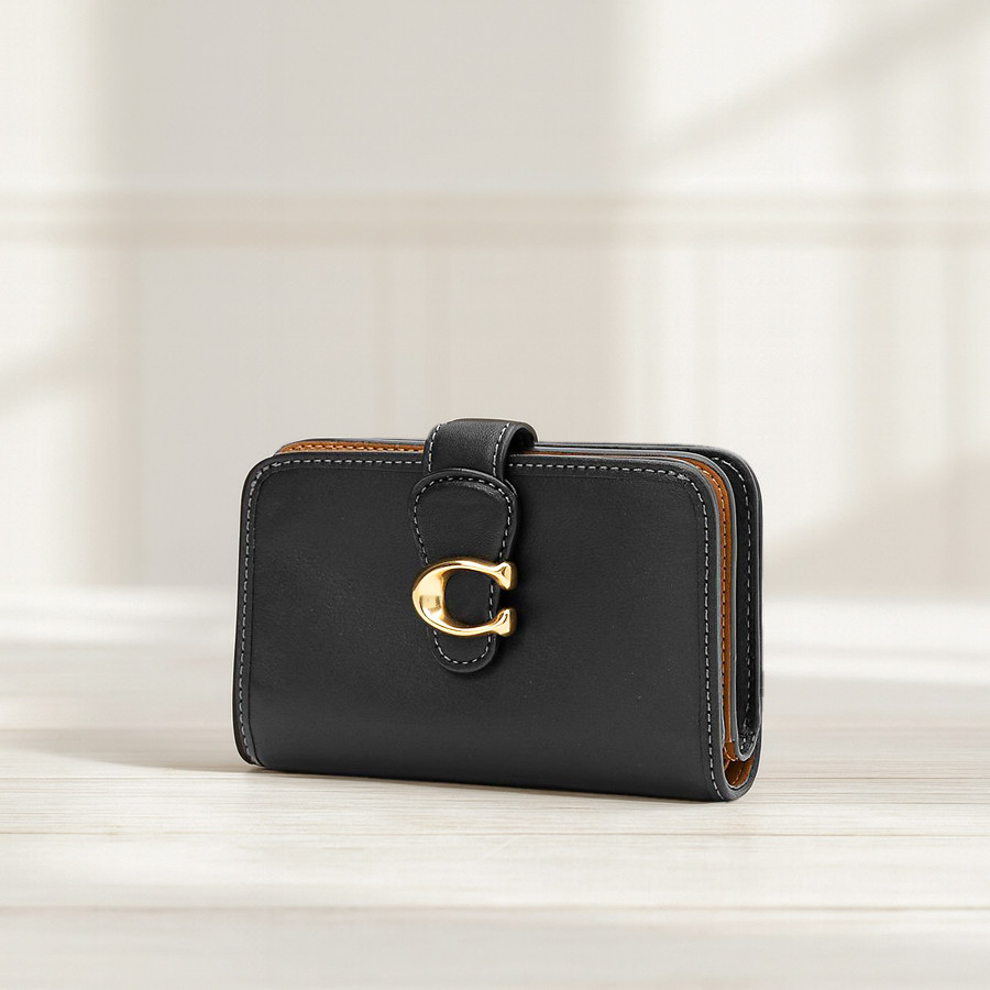 COACH Tabby Medium Wallet Leather Black CA193 outlet New With Box