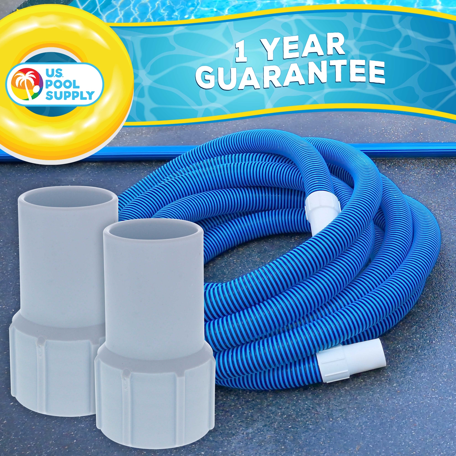1-1/2" Pool Hose Replacement Cuff, 2 Pack, Spiral-Wound Vacuum Hoses Repair Ends