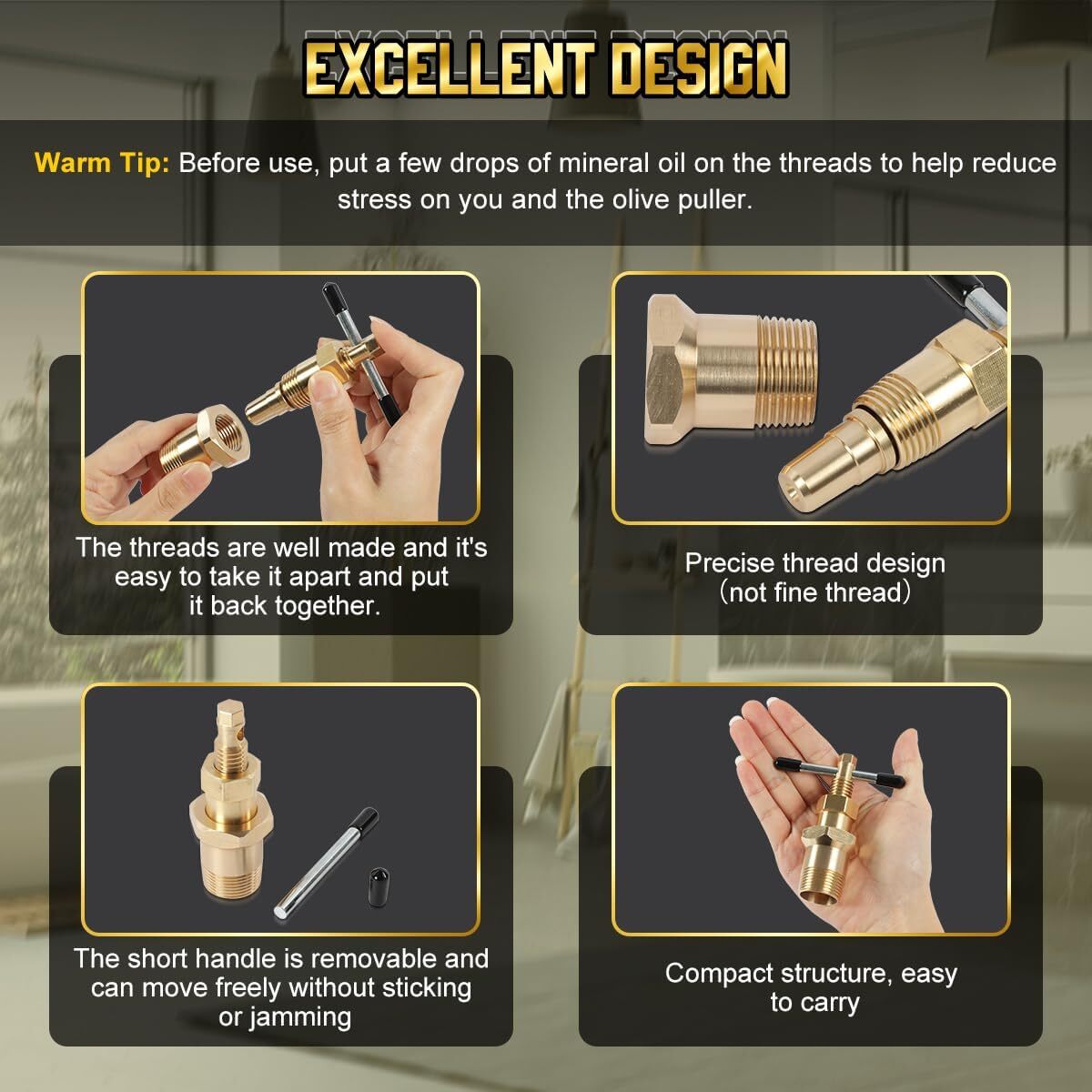 Olive Remover Ferrule Puller Brass Copper Pipe Fitting Plumbing Tool 1/2" 3/4"US