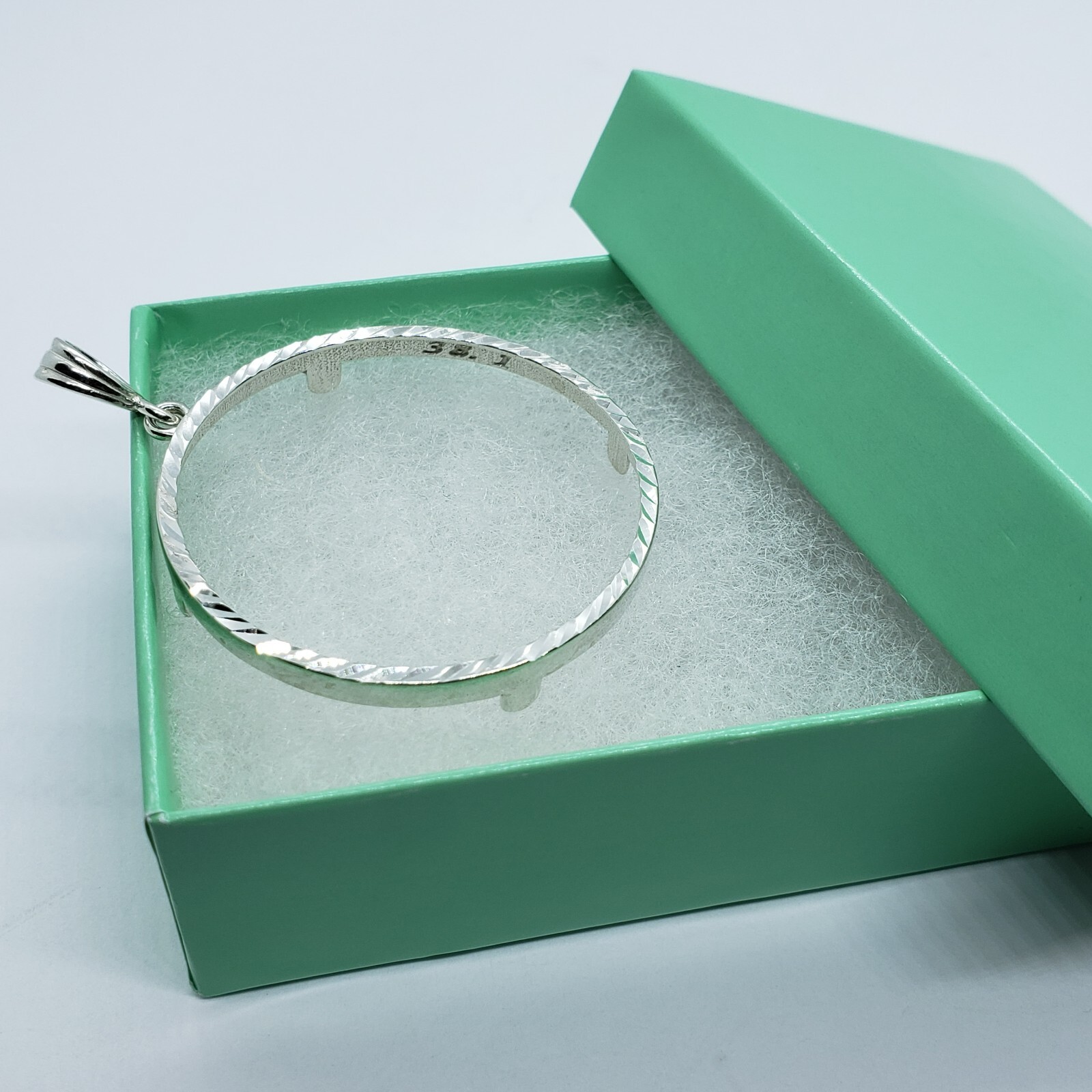 Sterling Silver 1 Onza Plata Libertad 36 mm Coins Bezel Prong Back Diamond Cut