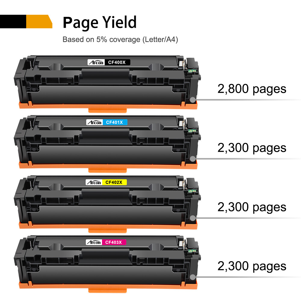 Toner for HP 201X CF400X 201A Color Laserjet Pro MFP M277dw M277c6 M252n M252dw