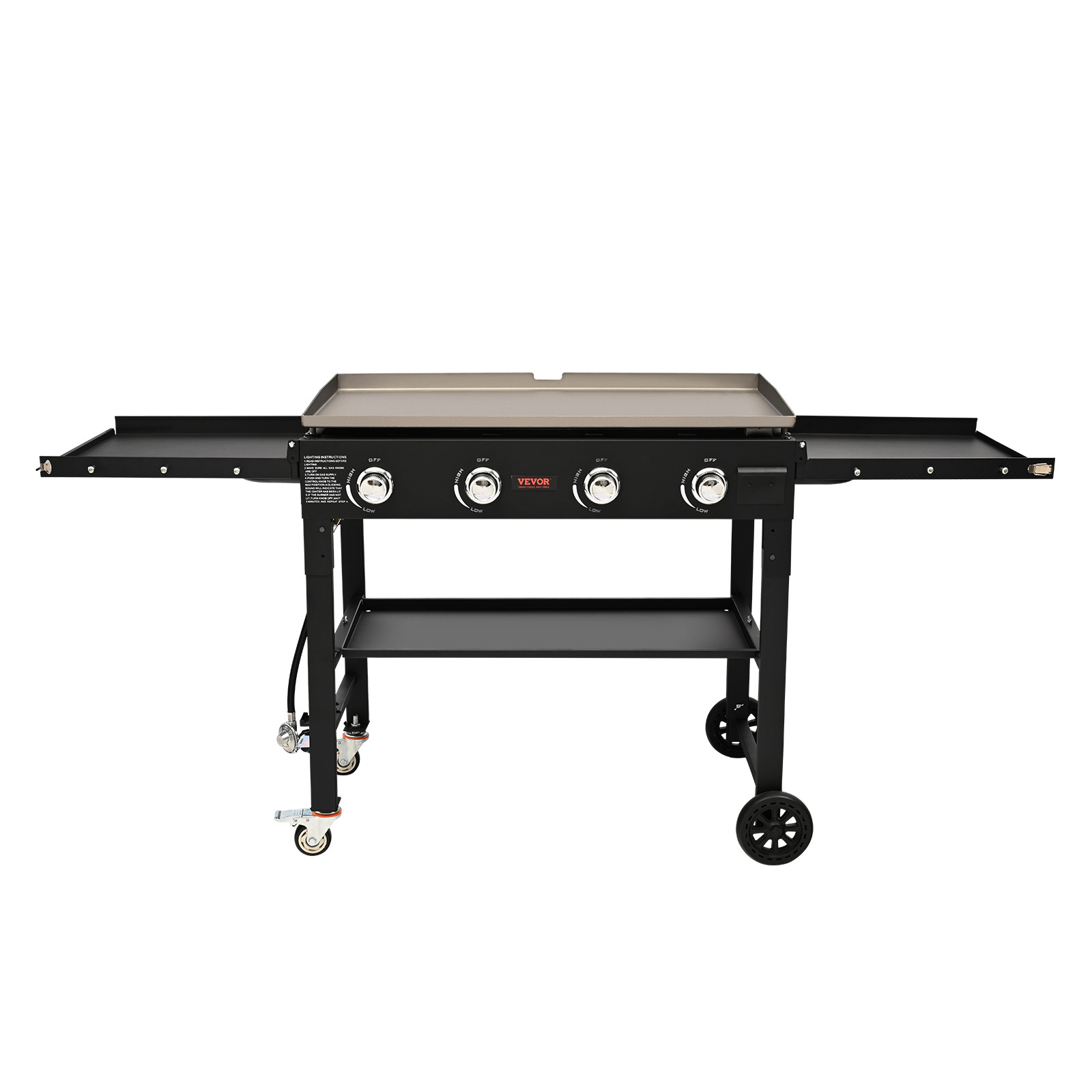VEVOR Countertop Commercial Gas Griddle Flat Top Grill Hot Plate Restaurant Cart