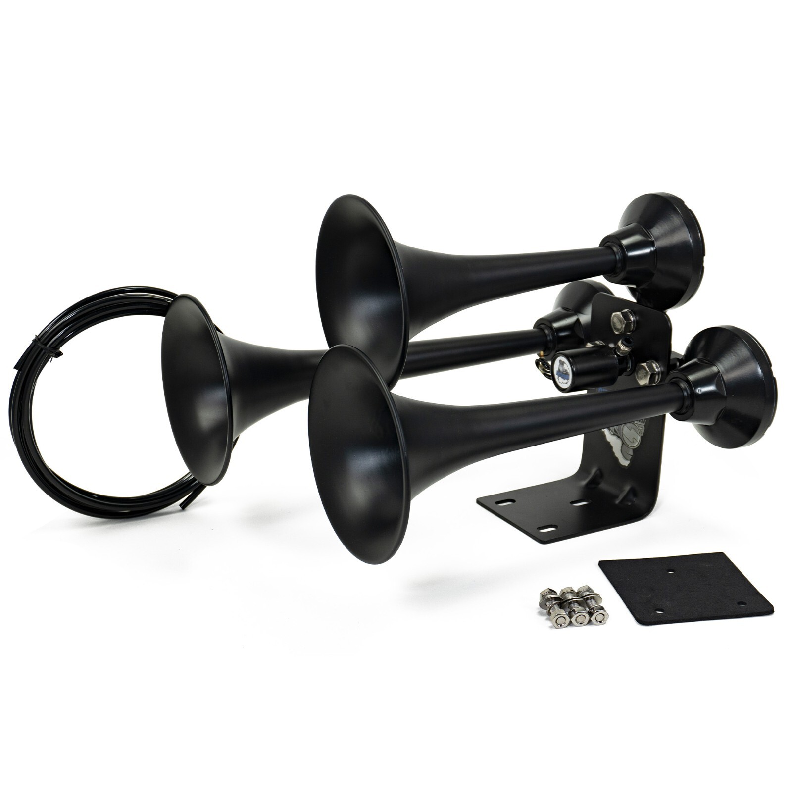 HornBlasters Mini Outlaw 3-Liter Train Horn Set for Semi or Large Truck - Black
