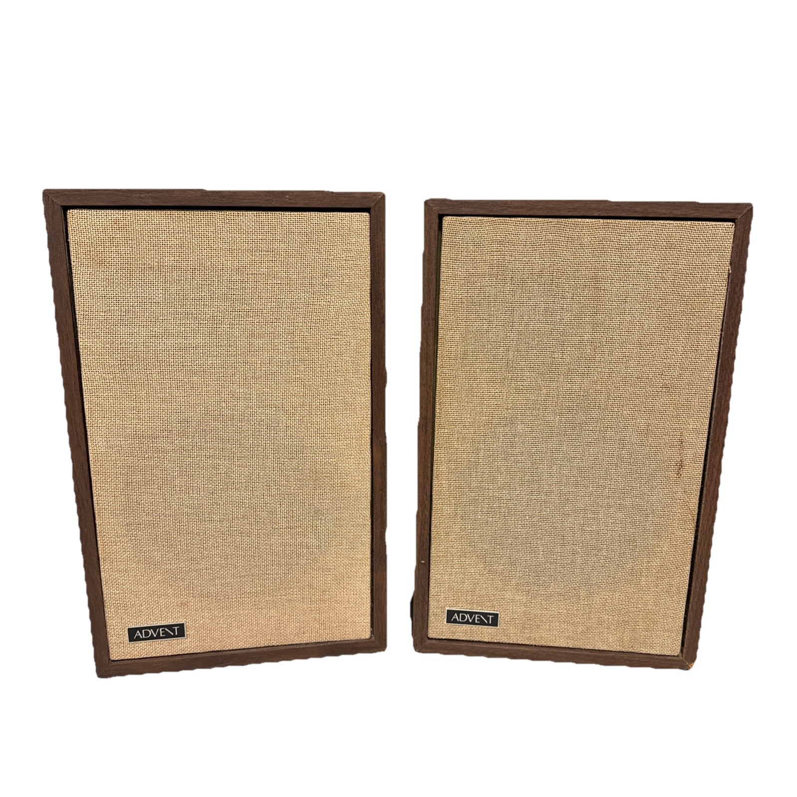Advent /3 Bookshelf Speakers Original Grill Cloth & OG Badges - Tested