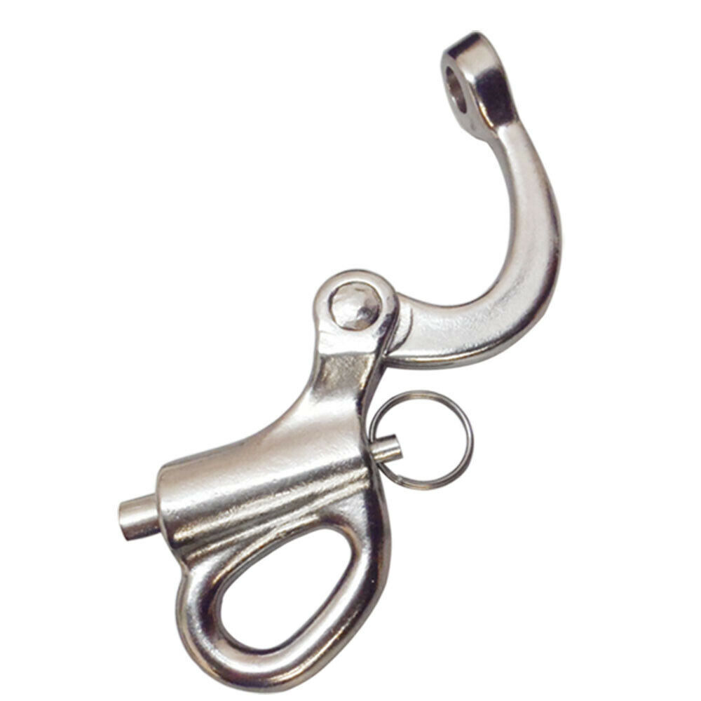 (5-Pack)Stainless Steel Fixed Eye Snap Shackle 2" Sailboat Quick Release Locking