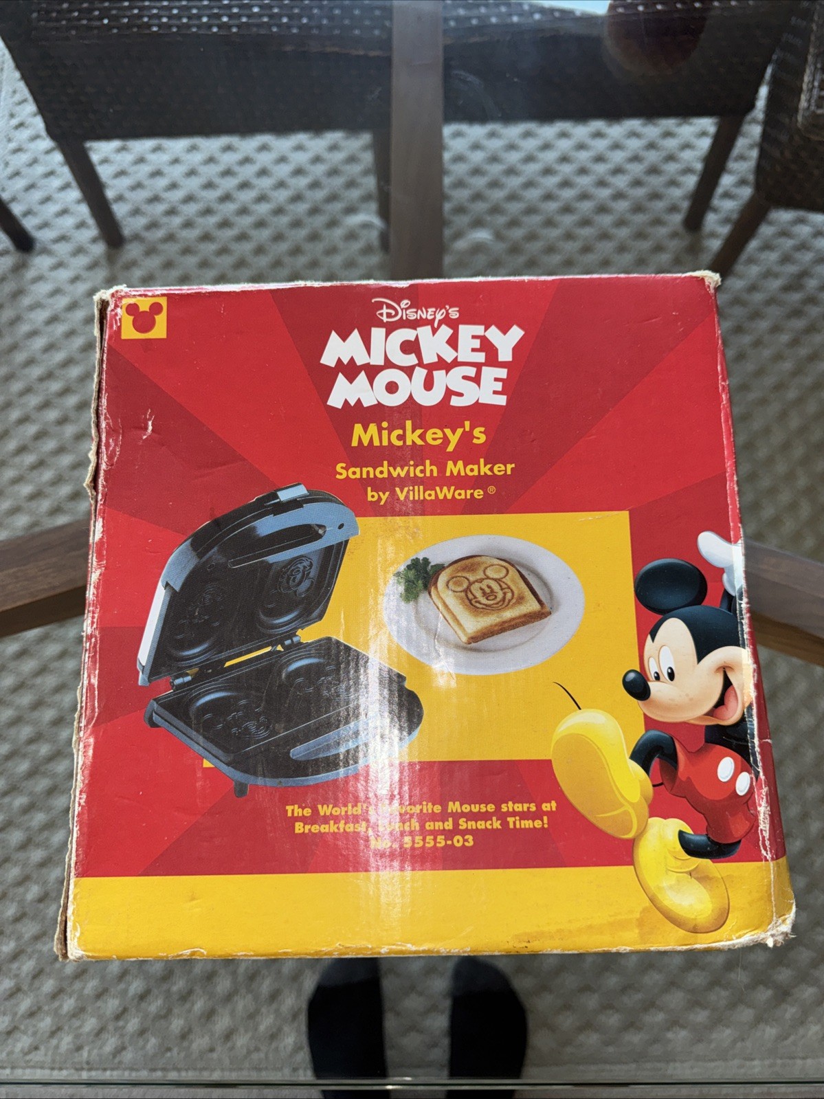 Vintage Disney Mickey Mouse Sandwich Maker by VillaWare 5555-03 (Used Once)