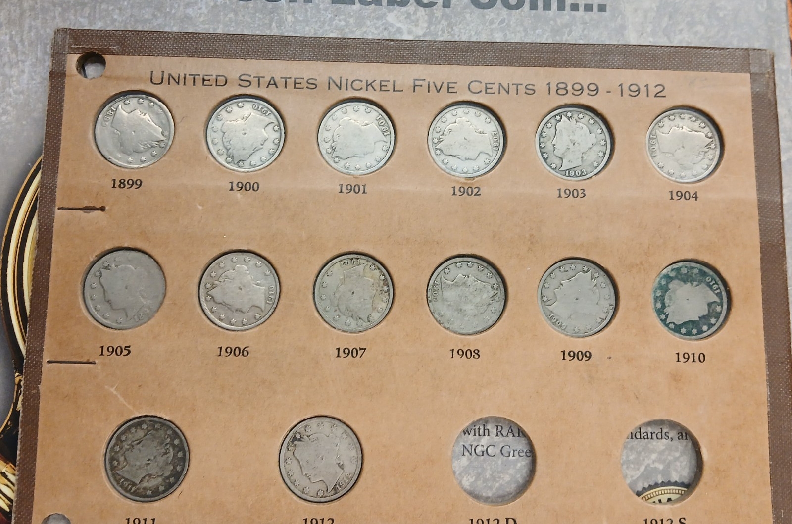 United States Liberty Head V nickels 1899-1912 lot of 14 coins T-262