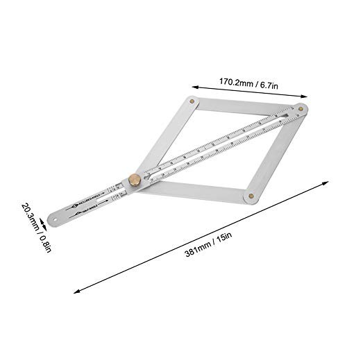 Corner Angle Finder, 4?Fold Multifunctional Angle Measuring Ruler, 0-170°