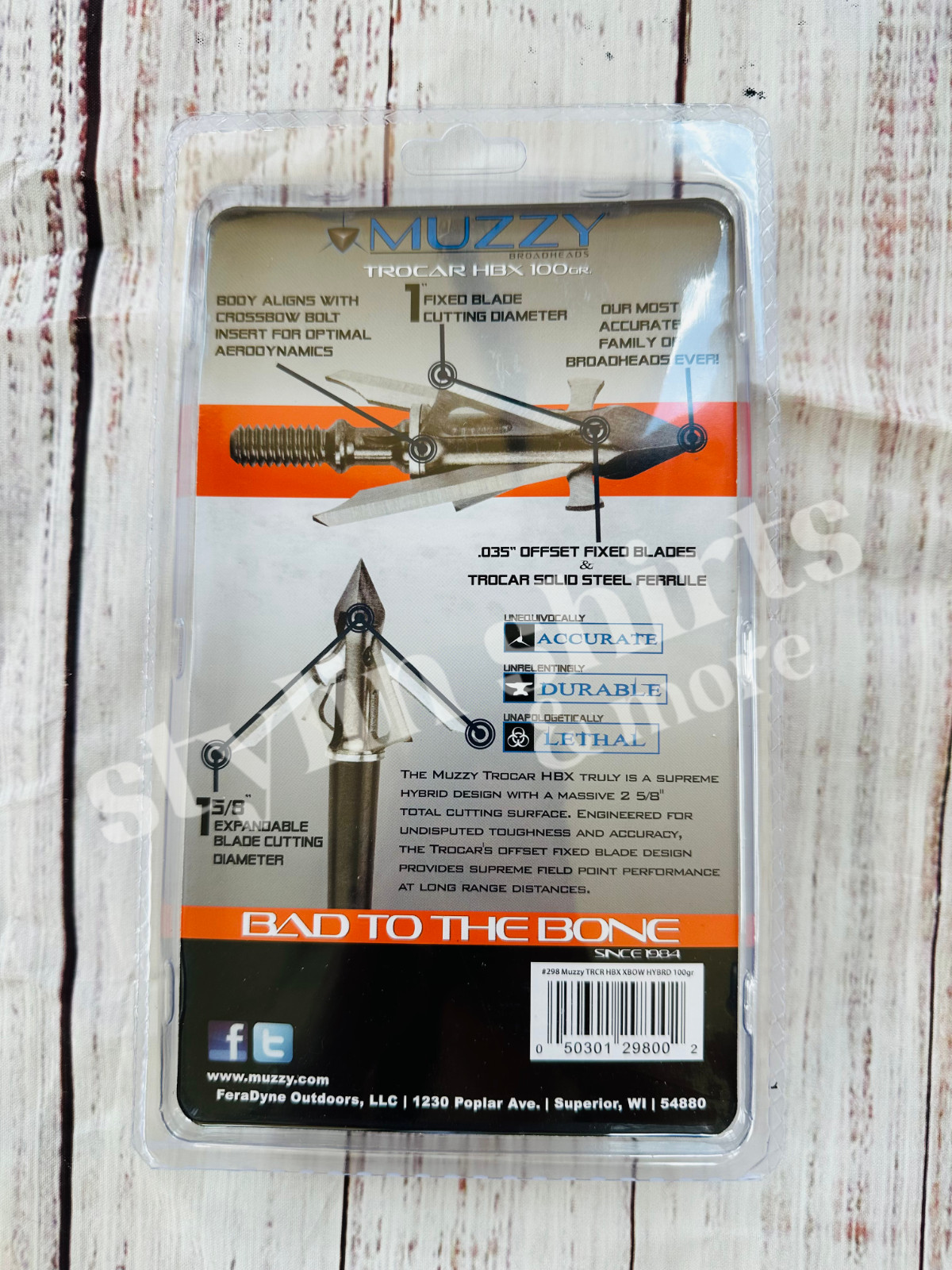 1 pk Muzzy Archery Trocar HBX CROSSBOW Mechanical 4 blade 100 Grain 3 Broadhead