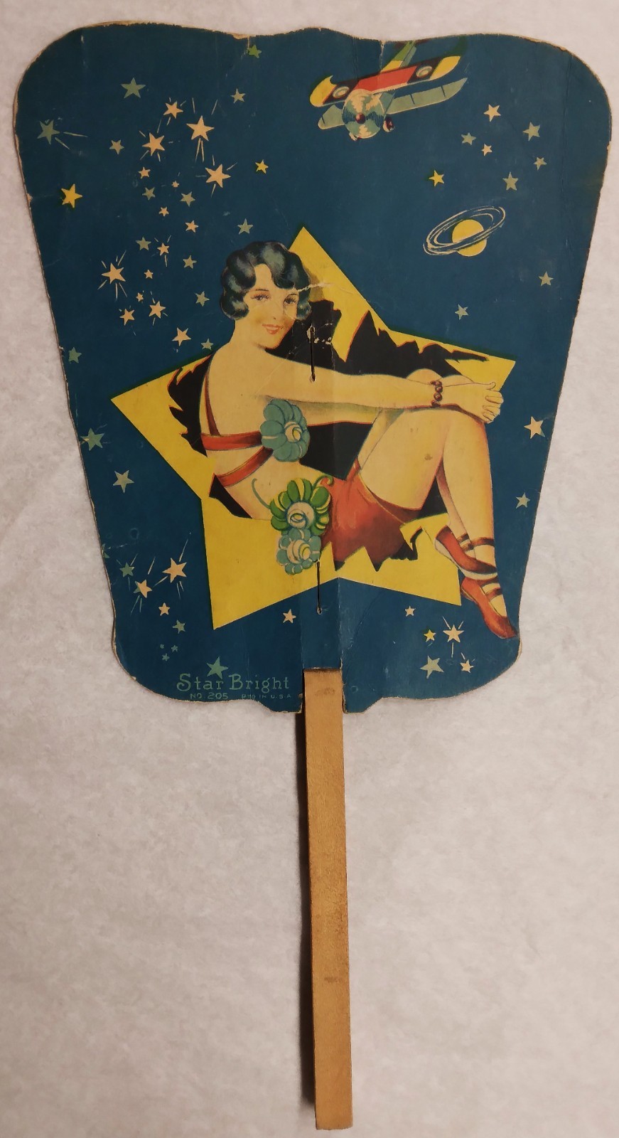 c1930 Ad Fan for "Haines the shoe wizard" Illus. Star Bright
