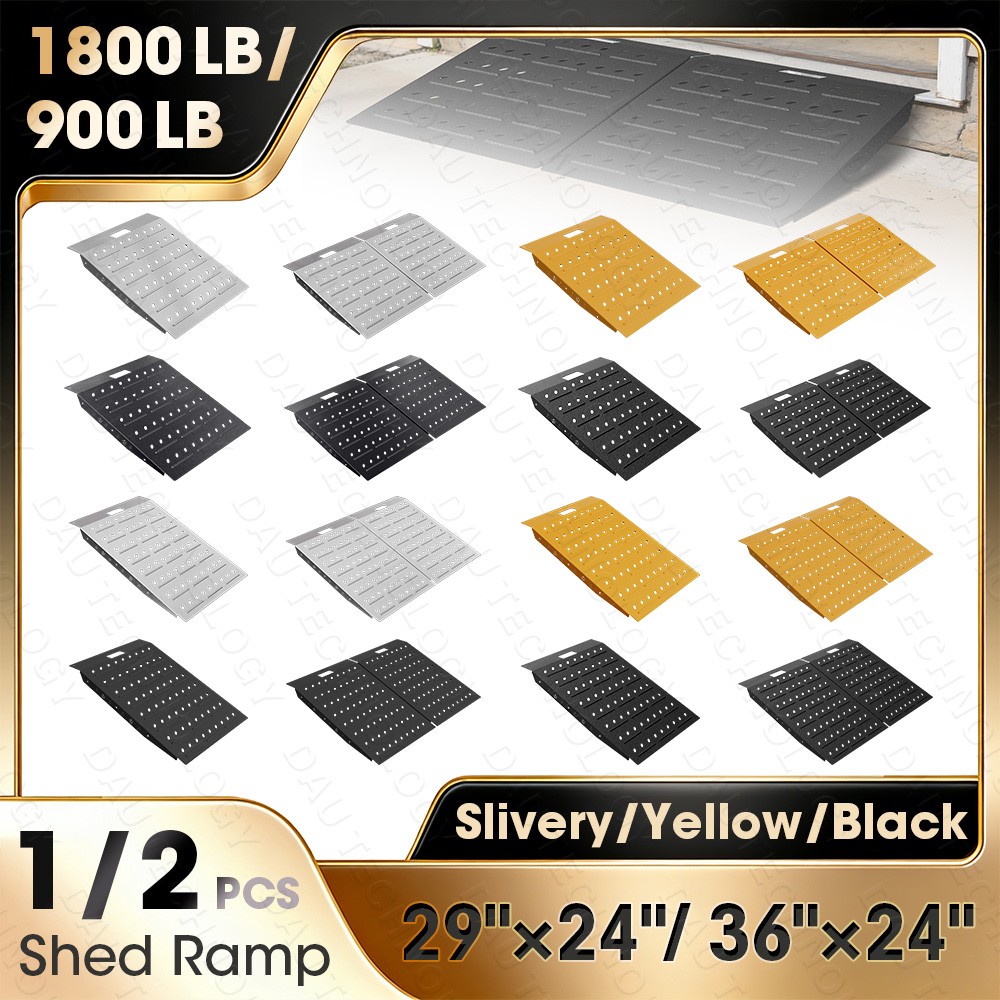 Shed Ramp for Riding Mower & Lawn Equipment Anti-Slip Punch Plate Ramp 1/2PCS