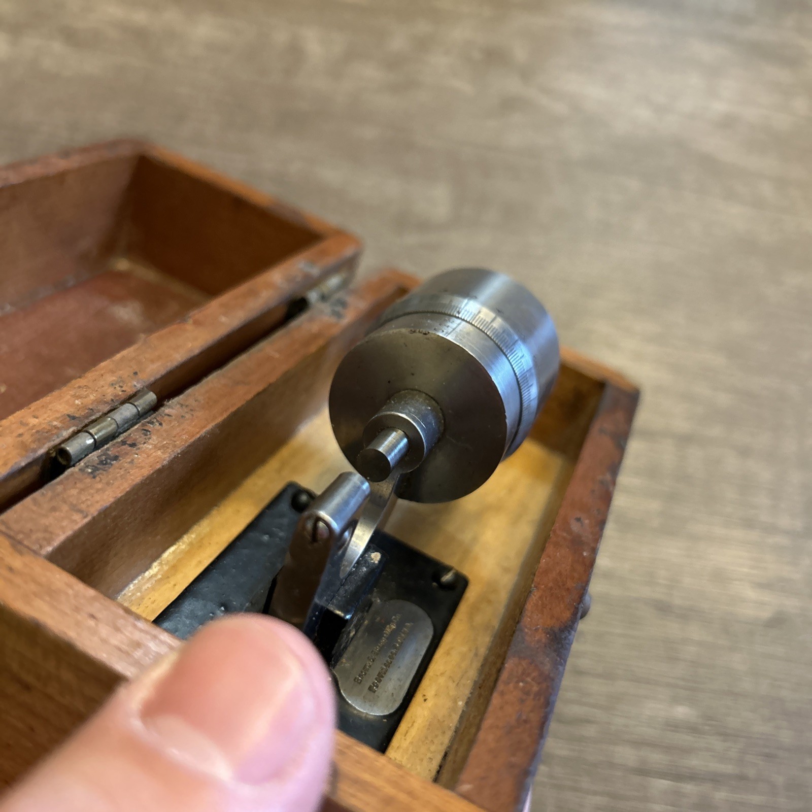 Vintage Brown & Sharpe Bench Micrometer with Wooden Box