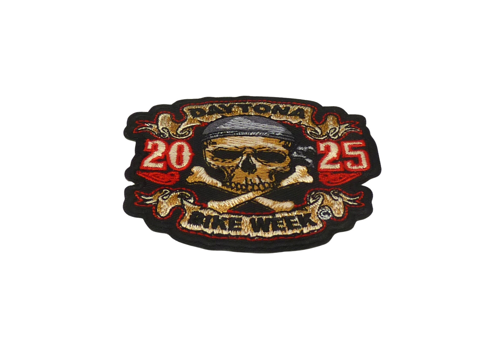 Daytona Bike Week 2025 Skull Red Small Patch.