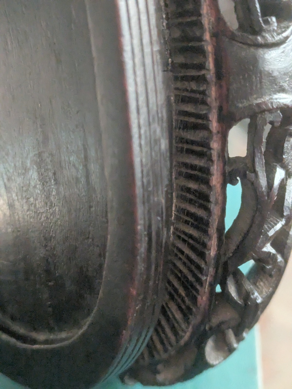 Vintage Chinese Carved Openwork Wood Display Stand Vase Base