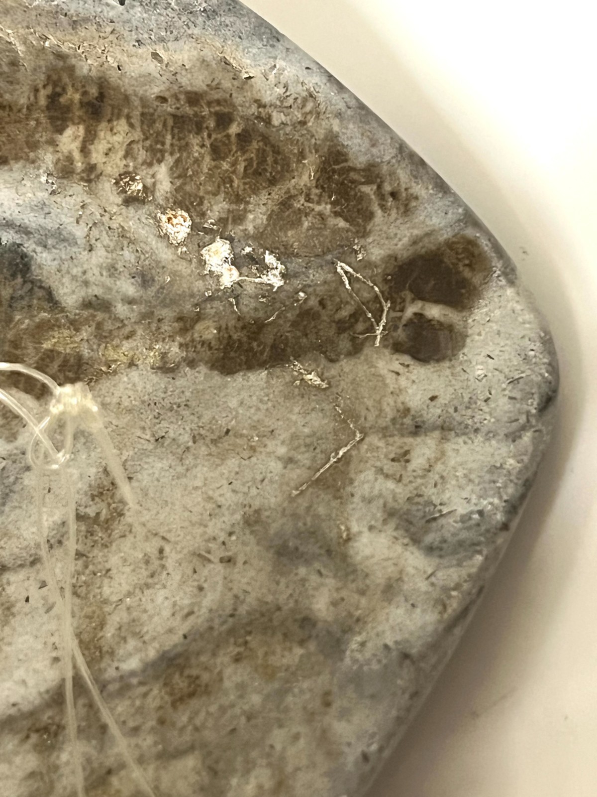 VTG Mayan Aztec Carved Marble Stone Hanging Warrior Mask Wall Decor 8x5x2 in