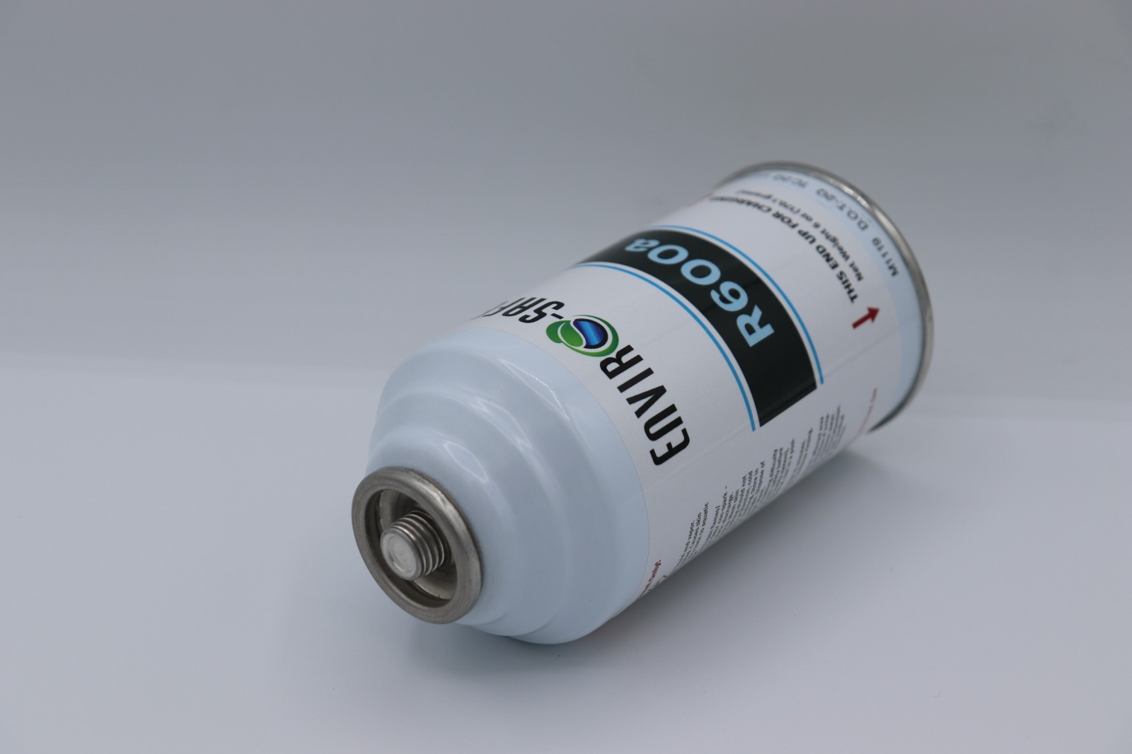 Enviro-Safe R-600a Refrigerant Inverted Piercing 6 oz 8 Cans and Brass Gauge