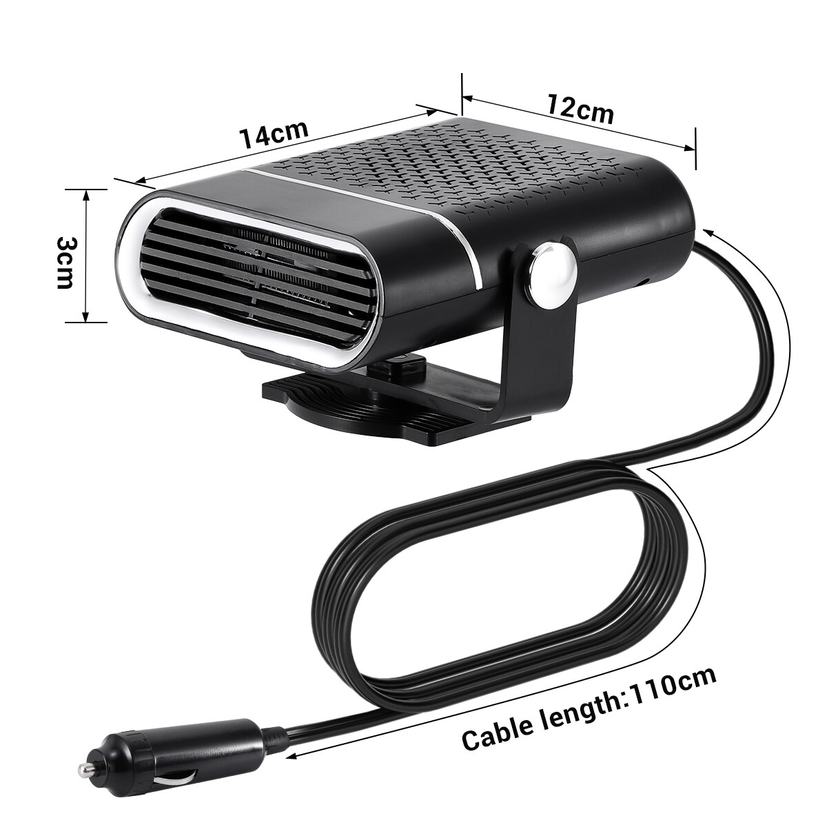 12V 150W Portable Electric Car Heater Heating Fan Defogger Defroster Demister