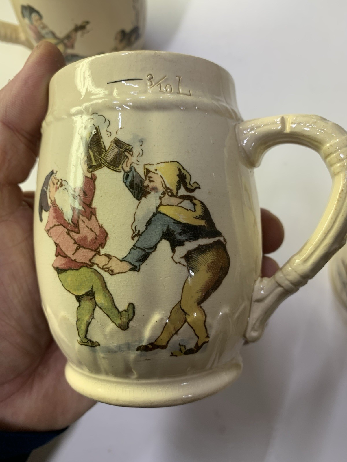 Antique Villeroy & Boch Mettlach Jug Mug Gnomes Read Description Geschutzt?