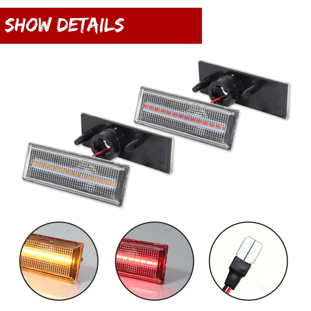 4X LED Side Marker Lights Clear Lens Front Rear For 81-88 Oldsmobile Cutlass 442