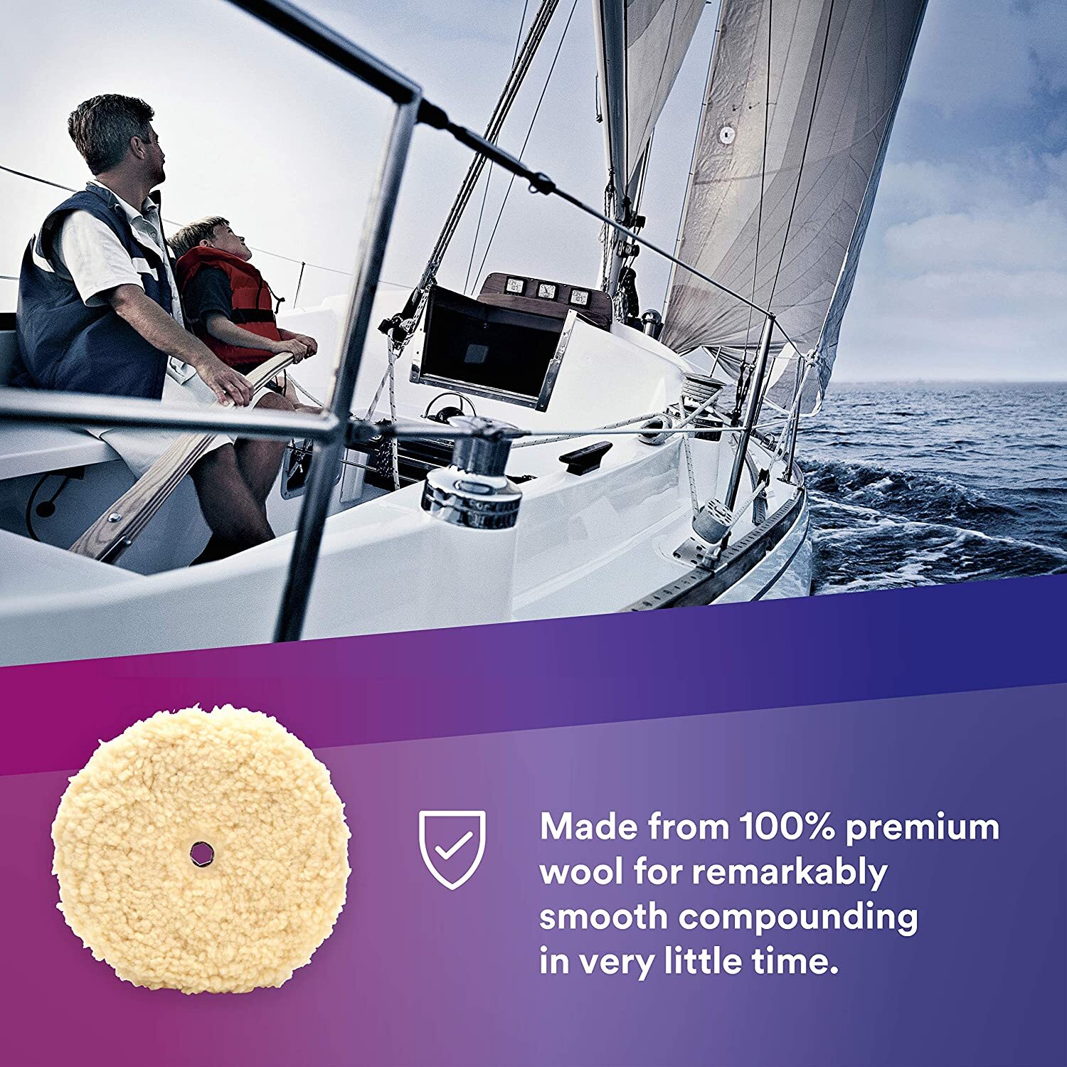 Superbuff 7" Wool Buffing Polishing Pad Double Sided Fast Cutting for Automotive